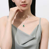 Women's 925 Sterling Silver Lace Necklace With Geometric Pattern And Inlaid High Carbon Stone Pendant