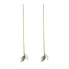Women's Sterling Silver Leaf Earrings With Blue Accent Long Elegant Botanical Design And Light Luxury Style