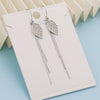 Women's 925 Sterling Silver Leaf Long Tassel Earrings Elegant Polished Dangle Earrings With Trendy Floral Inspired Design