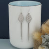Women's 925 Sterling Silver Leaf Long Tassel Earrings Elegant Polished Dangle Earrings With Trendy Floral Inspired Design
