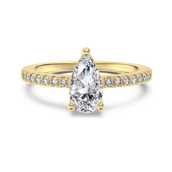 Women's 925 Sterling Silver Light Luxury Drop Shape Electroplated Ring