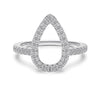 Women's 925 Sterling Silver Light Luxury Drop Shape Electroplated Ring