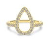 Women's 925 Sterling Silver Light Luxury Drop Shape Electroplated Ring