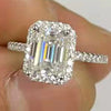 Women's 925 Sterling Silver Light Luxury Ushaped Moissanite Ring With Microinlaid Gravel And Electroplating