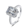 Women's 925 Sterling Silver Light Luxury Ushaped Moissanite Ring With Microinlaid Gravel And Electroplating