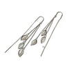 Women's 925 Sterling Silver Long Hollow Leaf Tassel Earrings Elegant Fashion Ear Hook Dangle Earrings