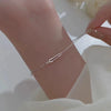 Women's 925 Sterling Silver Loveshaped Bracelet With Heart Pattern And 14K Gold Plated Design