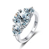Women's 925 Sterling Silver Luxury Ring With Geometric Pattern Electroplating And Row Diamond For Proposal