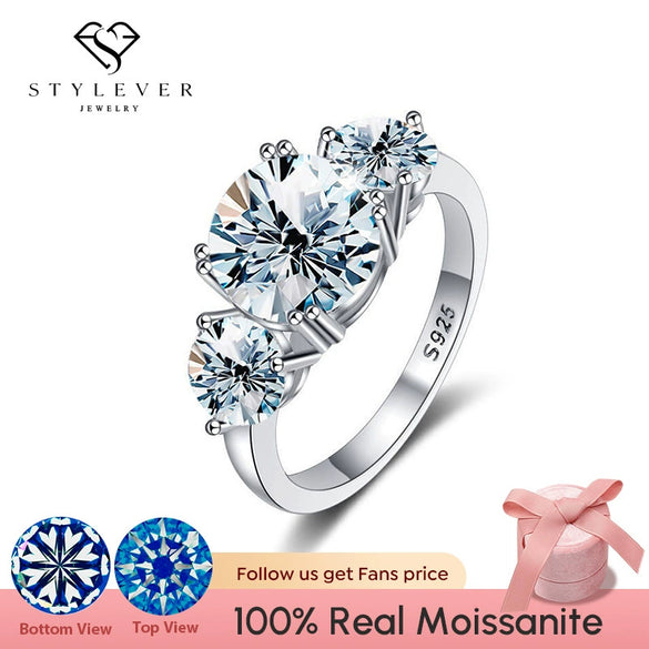 Women's 925 Sterling Silver Luxury Ring With Geometric Pattern Electroplating And Row Diamond For Proposal