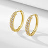Women's 925 Sterling Silver Microinlaid Zircon Geometric Circle Earrings Jewelry