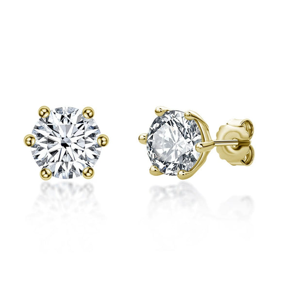 Women's 925 Sterling Silver Moissanite Earrings Simple Geometric Style Electroplating