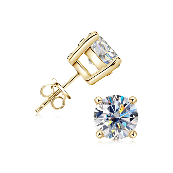 Women's 925 Sterling Silver Moissanite Earrings Simple Geometric Style Electroplating