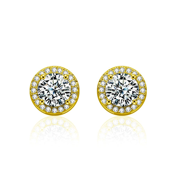 Women's Sterling Silver Moissanite Geometric Earrings Set With Diamonds