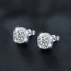 Women's Sterling Silver Moissanite Geometric Earrings Set With Diamonds