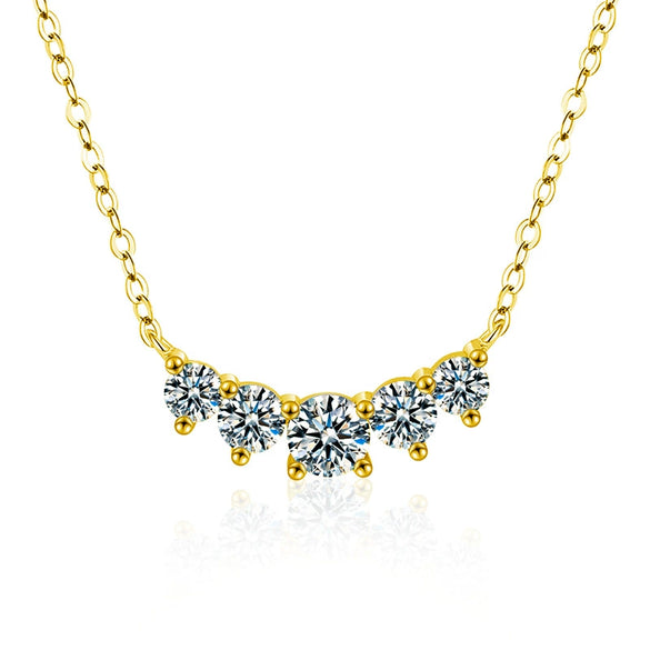 Women's 925 Sterling Silver Moissanite Geometric Pendant Necklace Set With Diamonds Cross Chain Highend Style