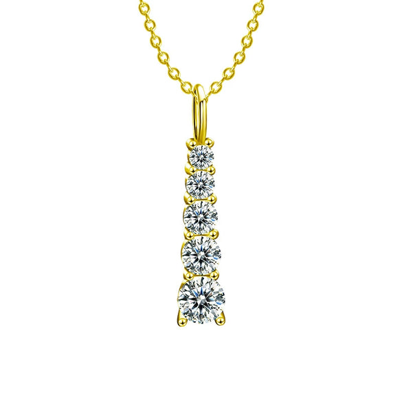 Women's 925 Sterling Silver Moissanite Geometric Pendant Necklace Set With Diamonds Cross Chain Highend Style