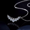Women's 925 Sterling Silver Moissanite Geometric Pendant Necklace Set With Diamonds Cross Chain Highend Style