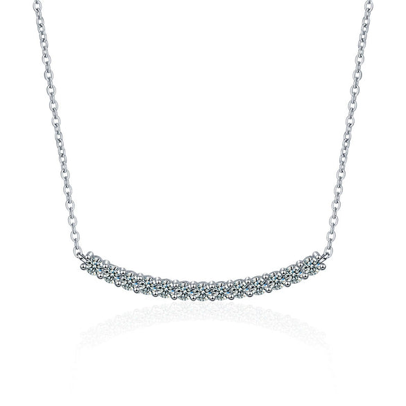 Women's 925 Sterling Silver Moissanite Geometric Pendant Necklace Set With Diamonds Cross Chain Highend Style
