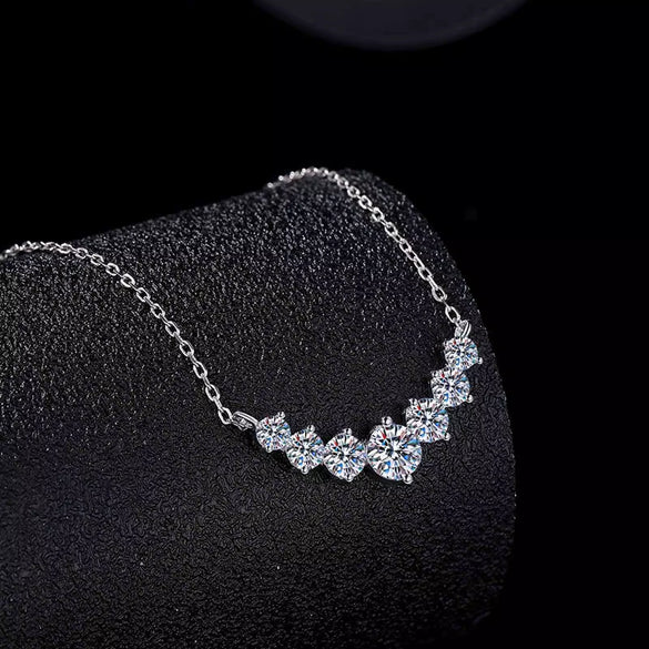 Women's 925 Sterling Silver Moissanite Geometric Pendant Necklace Set With Diamonds Cross Chain Highend Style