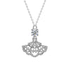 Women's 925 Sterling Silver Moissanite Mini Skirt Clavicle Necklace With Diamond Fan Pendant Jewelry Accessories