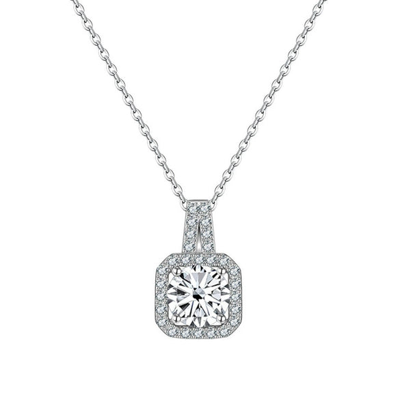 Women's Sterling Silver Moissanite Necklace Set With Precious Stones Animal Zodiac Round Design