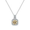 Women's Sterling Silver Moissanite Necklace Set With Precious Stones Animal Zodiac Round Design