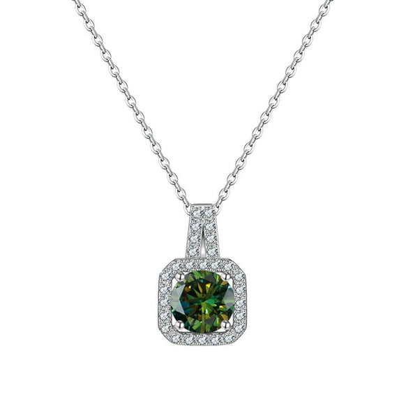 Women's Sterling Silver Moissanite Necklace Set With Precious Stones Animal Zodiac Round Design