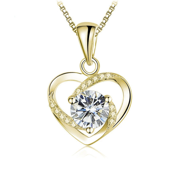 Women's 925 Sterling Silver Moissanite Necklace With Heartshaped Pink Moissanite And Snake Bone Chain Set With Animals And Zodiac Pattern