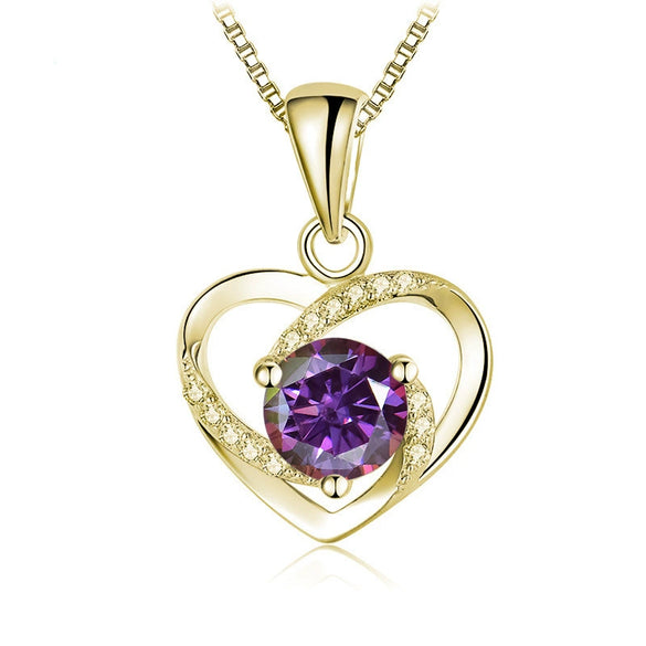 Women's 925 Sterling Silver Moissanite Necklace With Heartshaped Pink Moissanite And Snake Bone Chain Set With Animals And Zodiac Pattern