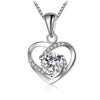 Women's 925 Sterling Silver Moissanite Necklace With Heartshaped Pink Moissanite And Snake Bone Chain Set With Animals And Zodiac Pattern