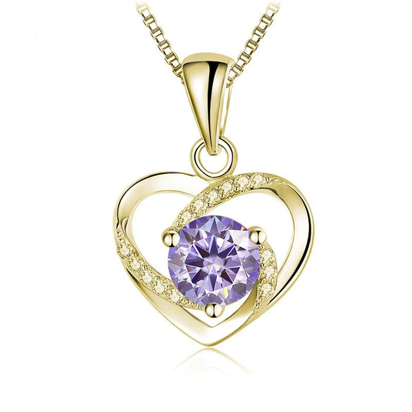 Women's 925 Sterling Silver Moissanite Necklace With Heartshaped Pink Moissanite And Snake Bone Chain Set With Animals And Zodiac Pattern