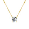 Women's 225 Sterling Silver Moissanite Pendant Necklace With Flower Pattern 14K Gold Plated And Cross Chain