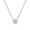 Women's 225 Sterling Silver Moissanite Pendant Necklace With Flower Pattern 14K Gold Plated And Cross Chain