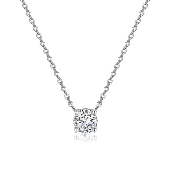 Women's 225 Sterling Silver Moissanite Pendant Necklace With Flower Pattern 14K Gold Plated And Cross Chain