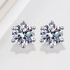 Women's 925 Sterling Silver Moissanite Stud Earrings Geometric Six Claw High Carbon Stone Electroplated Fine Jewelry Gift