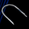 Women's Sterling Silver Moissanite Tennis Chain Bracelet With Spring Buckle Design And Geometric Style