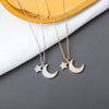 Women's 925 Sterling Silver Moon Pendant Necklace With Geometric Cross Chain Electroplated Light Luxury Jewelry
