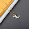 Women's 925 Sterling Silver Moon Pendant Necklace With Geometric Cross Chain Electroplated Light Luxury Jewelry