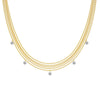 Women's 925 Sterling Silver Multilayer Geometric Style Necklace With O Word Chain And Electroplating