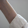 Women's 925 Sterling Silver Naked Chain Bracelet Geometric Style Goldplated