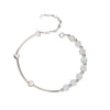 Women's 925 Sterling Silver Natural Crystal Opal Heart Bracelet With Electroplated Niche Design