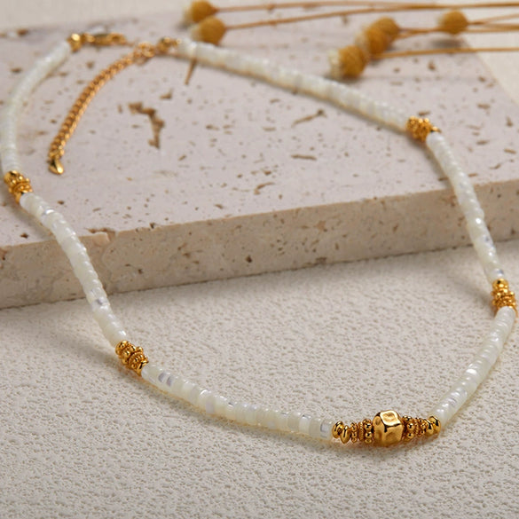 Women's 925 Sterling Silver Natural White Bead Bracelet With Geometric Original Design Pure Handmade