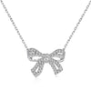 Women's 925 Sterling Silver Necklace And Earrings Set With Bow Butterfly Dragonfly And Insect Patterns Electroplated