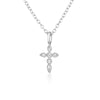 Women's 925 Sterling Silver Necklace With Green Copper Cross Pendant And Zircon Inlay Minimalist Geometric Snake Chain