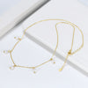 Women's 925 Sterling Silver Necklace With Natural Freshwater Pearl Geometric Pendant Retro Minimalist Electroplated Jewelry