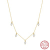 Women's 925 Sterling Silver Necklace With Natural Freshwater Pearl Geometric Pendant Retro Minimalist Electroplated Jewelry