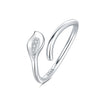 Women's 925 Sterling Silver Open Ring With Hollow Leaves And Butterfly Pattern Natural Style