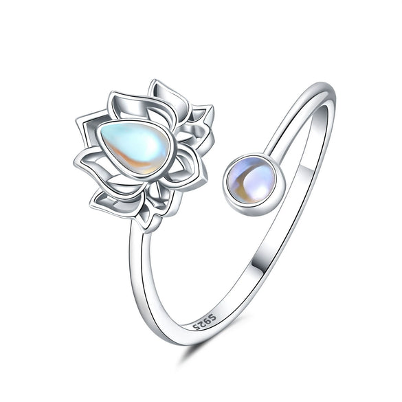 Women's 925 Sterling Silver Open Ring With Hollow Leaves And Butterfly Pattern Natural Style