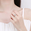 Women's 925 Sterling Silver Open Ring With Moissanite Geometric Inlay Electroplated Anti Allergy Non Fading Classic Simple Style