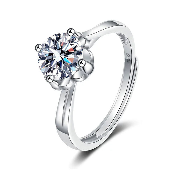 Women's Sterling Silver Open Ring With Snowflake Geometric Design Electroplated Simple Creative Finger Jewelry